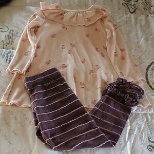 2T Pink and Purple Dress with Matilda Jane Ruffled Leggings
